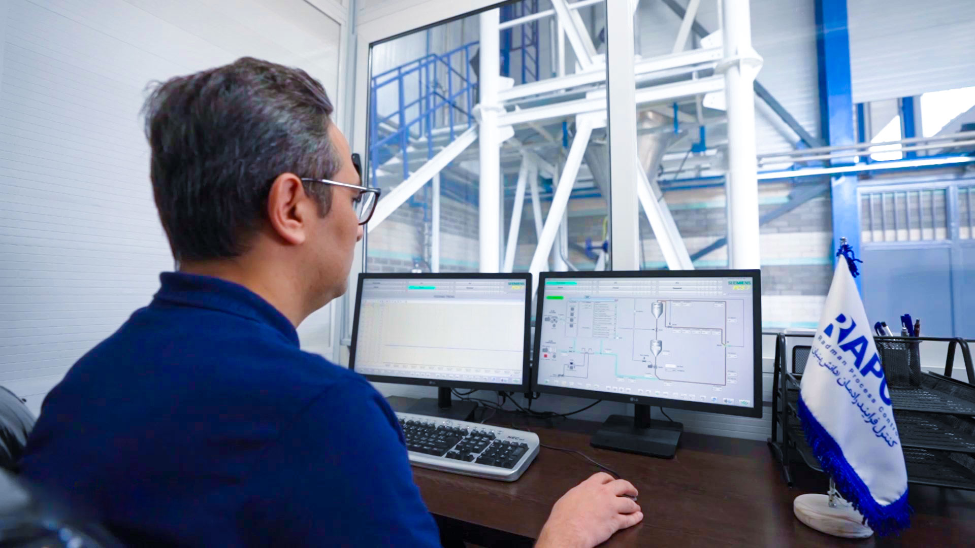 RAPCO engineer monitoring pilot plant systems